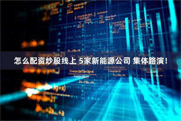 怎么配资炒股线上 5家新能源公司 集体路演！