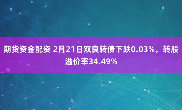 期货资金配资 2月21日双良转债下跌0.03%，转股溢价率34.49%